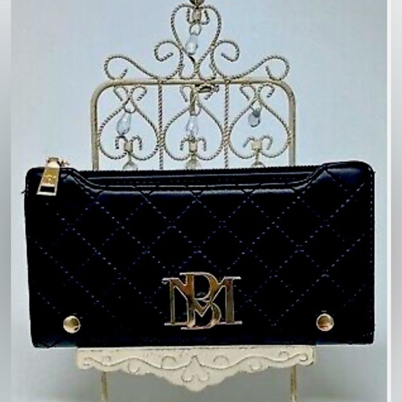 BADGLEY MISCHKA Diamond Quilted Vegan Leather Long Wallet, NWT - Picture 1 of 9
